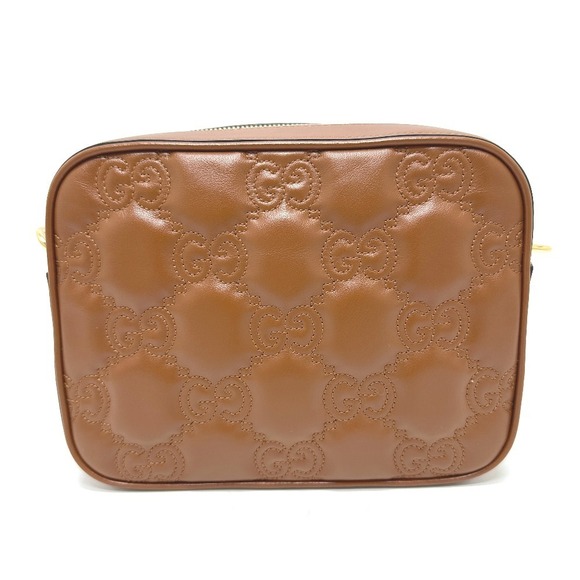 Gucci GG Matelasse Double Crossbody Shoulder Bag Brown Leather - Picture 2 of 15